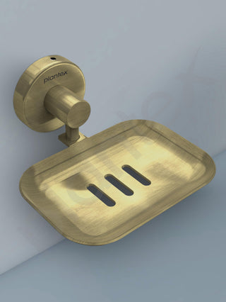 Plantex Galaxy 304 Grade Stainless Steel Single Soap Dish/Soap Stand/Soap Holder/Bathroom Accessories - (Brass Antique)