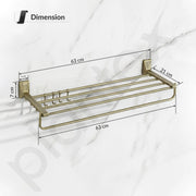 Plantex 304 Grade Stainless Steel 24 inch Towel Rack/Towel Bar/Towel Hanger/Towel Storage for Bathroom - Crystal (Brass Antique)