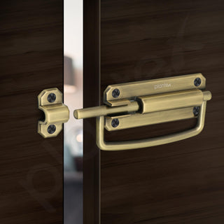 Plantex Door Stopper/5 Inch Baby Latch Kadi/Door Latch for Bathroom/Door Lock for Home/Office Doors - Pack of 3 (Brass Antique)