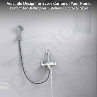 Plantex Pure Brass Wall Mixer for Bathroom 3 in 1 with L-Bend Provision for Overhead and Hand Shower with Water Saving Nozzle/ 7 Year Warranty by Plantex (ORN-219- Mirror-Chrome)