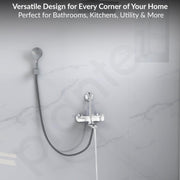 Plantex Pure Brass Wall Mixer for Bathroom 3 in 1 with L-Bend Provision for Overhead and Hand Shower with Water Saving Nozzle/ 7 Year Warranty by Plantex (ORN-219- Mirror-Chrome)