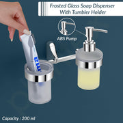 Plantex Smooth Brass 2in1 Glass Tumbler Holder with Handwash Dispenser - Multiuse (UN-1739)