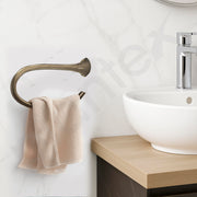 Plantex Smero Pure Brass Napkin Hanger for bathroom/Hand Napkin Ring/Napkin Holder for Wash Basin/Bathroom Accessories - Contrive(Rich Antique)