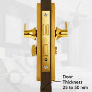 Plantex Stainless Steel Door Lock Ã¢â‚¬â€œ Bathroom Door Lock/Mortise 8inch Keyless Plate Handle Set for Home/Bathroom/Store Room/Balcony/Office - Pack of 1 (DTM-659, Gold)