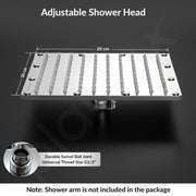 Plantex Stainless Steel Shower Head for Bathroom/8 x 8 inch Square Overhead Shower without Arm/Adjustable Bathroom Shower-(Sandwich-Chrome)