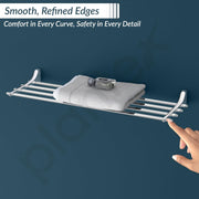 Plantex Rich Brass 24-inch Towel Rack for Bathroom/Towel Hanger for Bathroom/Towel Stand/Bathroom Accessories - Unique (Chrome)