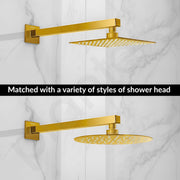 Plantex 18-Inch Shower Arm for Overhead Shower/Stainless Steel Shower Pipe/Wall Mount Bathroom Fitting with Â½-Inch Thread - Pack of 1 (Gold)