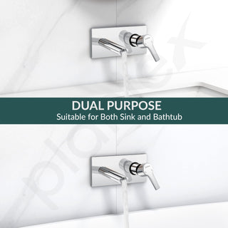 Plantex Pure Brass Basin Mixer Tap Hot and Cold/Tap for Wash Basin with Brass Wall Flange and Teflon Tape-7 Year Warranty by Plantex (BAL-527 -Chrome Finish)