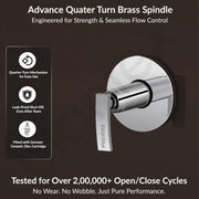 Plantex Pure Brass COL-1006 Angular Concealed Stop Cock/Concealed Stop Valve Tap For Bathroom With Teflon Tape & Brass Adjustable Wall Flange â€“ 15 mm (Mirror-Chrome Finish)