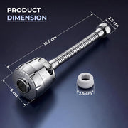 Plantex Water Saving Kitchen Tap Extender/2 Mode ABS Flexible Tap Extension With Aerator/360° Neck Rotation -(Chrome, APS-N-3)