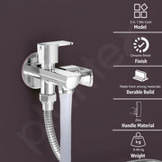 Plantex Two Way Tap/2 in 1 Bib Cock Water Tap/Wash Basin Tap for Home with Wall Flange & Teflon Tape/Bathroom Accessories-(CRM-1285-Chrome)