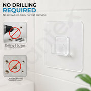 Plantex Self-Adhesive Single Sticker for Bathroom/Hanger for Bedroom/Livingroom/Magic Sticker for Wall/Strong Magic Adhesive Sticker for Kitchen Corner Shelf -Pack of 4 (7x7cm)