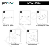 Plantex Knobs for Drawer/Rectangular Drawer Knob/Pull-Push Knobs for Kitchen/Bedroom Drawer - Pack of 4 (Rose Gold)
