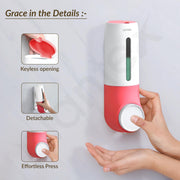 Plantex Liquid Soap Dispenser/ABS Plastic Shampoo Dispenser/Wall Mount handwash Dispenser for Bathroom Accessories - Red & White
