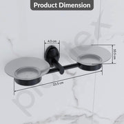 Plantex 304 Grade Stainless Steel Double Soap Holder/Dish/Stand for Bathroom and Wash Basin/Bathroom Accessories - Oreva (Black)