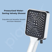 Plantex ABS Square Hand Shower for Bathroom/Hand Shower Without Hose Pipe for Home/Hotel-(643-Chrome)