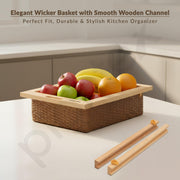Plantex Wicker Basket for Storage/Wicker Basket for Modular Kitchen/Pull Out Wicker Storage Basket- Pack of 1 (20 x 16.5 x 8 inch)