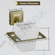 Plantex 304 Grade Stainless Steel Toothbrush Holder/Stand/Toothpaste Stand/Tumbler Holder for Bathroom - Decan (Brass Antique)