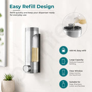 Plantex Liquid Soap Dispenser for Bathroom/ABS Plastic Refillable Soap Handwash Dispenser for Shampoo & Body Lotion - Ideal for Hotels/Hospitals/Restaurants/Offices - (Chrome)