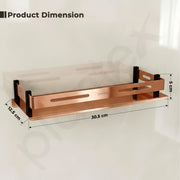Plantex PVD Rose Gold Bathroom Shelf Rack/Bathroom Wall Shelf/Bathroom Organizer/Living Room Wall Organiser/Kitchen Rack Wall Mounted (12x5 Inches, Stainless Steel)