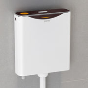 Plantex Flush Tank for Toilet with 10 Ltr Water Capacity/Dual Flushing Cistern for Bathroom/Polypropylene Toilet Flush Tank - Pack of 1 (Boss, Brown & White)