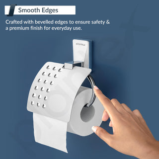 Plantex 304 Grade Stainless Steel Toilet Paper Holder/Tissue Paper Roll Holder for Bathroom - Crystal (Chrome)