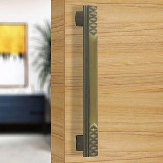 Plantex Heavy Duty Door Handle/Main Door Handle 14-inches/Pull Push Handle for Main Door/Glass Door- Pack of 1 (237-Brass Antique Finish) - 3 Years Warranty