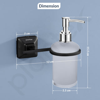 Plantex 304 Grade Stainless Steel Liquid Soap Dispenser/Shampoo Dispenser/Hand Wash Dispenser/Bathroom Accessories - Squaro (Black)