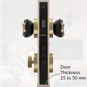 Plantex Door Lock for Home/Main Door Lock Set with 3 Computerized Key/Mortise Lock for Door with Brass Lock Body & Cylinder (SM037, Brass Antique & Black)