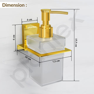 Plantex 304 Grade Stainless Steel Liquid Soap Dispenser for Bathroom/Frosted Glass Liquid Shampoo Dispenser/Hand wash Dispenser/Bathroom Accessories - Pack of 1 (Crystal, PVD Gold)
