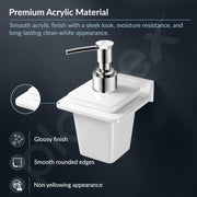 Plantex Liquid Soap Dispenser for Bathroom/Acrylic Shampoo Dispenser/Hand wash Dispense/Bathroom Accessories - Pack of 1 (VIW-137, White)