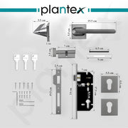 Plantex Door Lock for Home/Main Door Handle Locks for Home with 3 Years Warranty - Robust Mortise door Lock with Brass Lock Body & Cylinder (Satin Black & Matt)