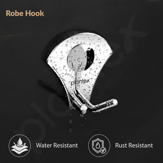 Plantex Royal Stainless Steel Robe Hook Cloth-Towel Hanger (Silver, Chrome)