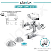 Plantex Pure Brass Telephonic Wall Mixer with Crutch Arranging of Hot & Cold Water with Water Saving Nozzle for Bathroom with Brass Wall Flange -(LEA-717-Chrome)
