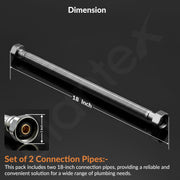 Plantex Stainless Steel Leak Proof Geyser Connection Pipe | 18 Inch Hot & Cold Water Geyser Pipe |  Set of 2  | G1/2 Thread | Connection Pipe for Water Heater, Mixer & Sink | Chrome(pk-2)