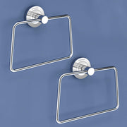 Plantex Stainless Steel Towel Ring for Bathroom/Wash Basin/Napkin-Towel Hanger/Bathroom Accessories (Chrome-Trapezium) - Pack of 2