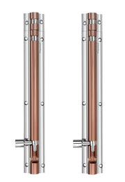 Plantex Heavy Duty 8-inch Joint-Less Tower Bolt for Wooden and PVC Doors for Home Main Door/Bathroom/Windows/Wardrobe - Pack of 2 (703, Rose Gold and Chrome)