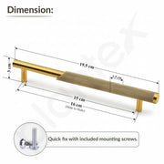 Plantex Stainless Steel & Aluminium Cabinet Handle/160mm Wardrobe Door Handle/Cupboard Pull-Push Handles for Home/Office - Pack of 2 (Brass Antique & Gold)
