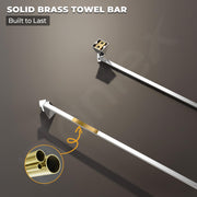 Plantex Towel Rod for Bathroom/Pure Brass Towel Hanger/24in Towel Holder/Bathroom Accessories - Pack of 1 (APS-ASC-01, Chrome)