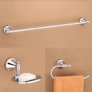 Plantex 304 Grade Stainless Steel Bathroom Set of 3 Ã¢â‚¬â€œ Wall-Mounted Towel Hanger/Napkin Ring/Soap Holder for Bathroom - (Niko, Chrome)
