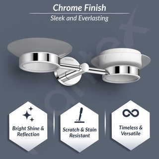 Plantex 304 Grade Stainless Steel Twin/Double Soap Holder Stand for Bathroom and Wash Basin/Bathroom Accessories - Oreo (Chrome)