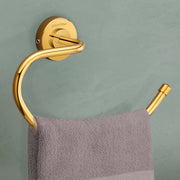 Plantex 304 Grade Stainless Steel Bathroom Accessories Set of 3 - Towel Stand/Napking Hanger/Dual Soap Holder for Bathroom - Daizy (Golden)