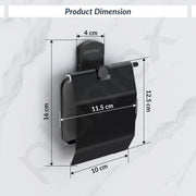 Plantex 304 Grade Stainless Steel Toilet Paper Holder for Washroom/Tissue Paper Roll Holder/Bathroom Accessories - Parv (Black)