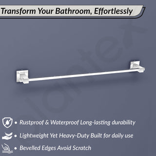 Plantex Stylish & Durable Stainless Steel 24 inch Towel Hanger for Bathroom/Single Towel Rod/Towel Holder for Wash Basin/Bathroom Accessories, Aqua (Chrome)