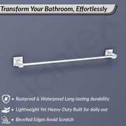 Plantex Stylish & Durable Stainless Steel 24 inch Towel Hanger for Bathroom/Single Towel Rod/Towel Holder for Wash Basin/Bathroom Accessories, Aqua (Chrome)