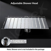 Plantex Stainless Steel Shower Head for Bathroom/8 x 8 inch Square Overhead Shower without Arm/Adjustable Bathroom Shower-(Ultra Slim-Chrome)
