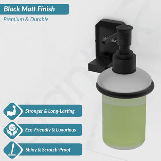 Plantex 304 Grade Stainless Steel Handwash Holder for Wash Basin Liquid Soap Dispenser/Bathroom Accessories - Cute (Black)