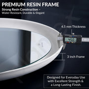 Plantex Resin Frame LED Bathroom Mirror/Designer Mirror for Living Room/Bathroom Mirror with LED Light/Dressing Room  - Oval Shape (White, 32 x 24 Inch)