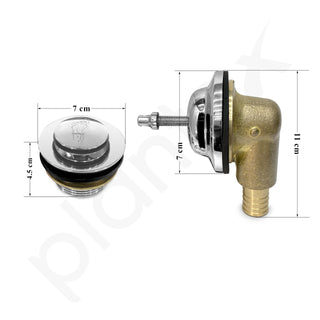 Plantex Pure Brass Bathtub Overflow with Chain Plug and Waste Coupling/Overflow Set/Durable and Stylish Design for Efficient Drainage and Easy Installation - (Chrome)