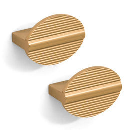 Plantex Knobs for Drawers/Round Drawer Knobs for Cabinets/Pull-Push Knobs for Kitchen/Bedroom Drawer - Pack of 2 (Gold)